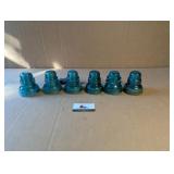 Blue glass insulators (6)