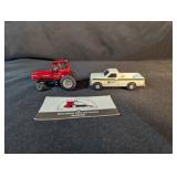 Ertl John Deere mini truck, Case IH tractor