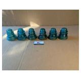 Blue glass insulators ((6)