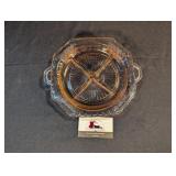 Mayfair Open Rose pink depression 8-1/2" relish