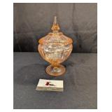 Mayfair Open Rose pink depression covered candy