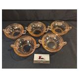 Mayfair Open Rose pink depression 5" soup bowls