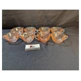 Mayfair Open Rose pink depression cups (8)