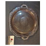 Mayfair Open Rose pink depression 12" platter