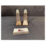 Mayfair Open Rose pink depression salt & pepper