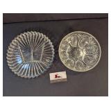 Ancho Hocking 10" relish, 8" serving bowl