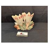 McCoy potter red tipped double tulip vase