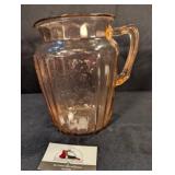 Mayfair Open Rose pink depression 8-1/2" pitcher