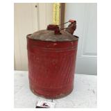 Metal 5 gallon gas can.