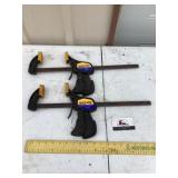 Quick grip bar clamps.