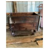 Wood and metal rolling cart 22 x 42 x 34 tall