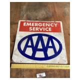 Metal double sided sign triple AAA emergency