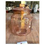 Pink depression, planter peanut jar