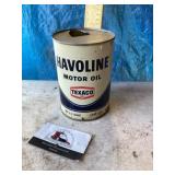 Metal quart, Havoline motor oil can