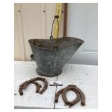 Galvanized, coal bucket