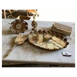 Brass dresser set