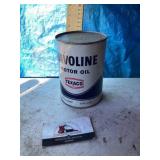 Metal Texaco Havoline motor oil quart