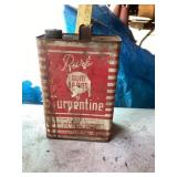 Pure gum, spirits, turpentine metal can