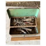 Metal toolbox with tools