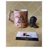 Metal Cowboy Boot Decor and souvenir mug