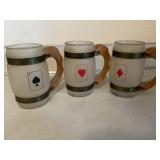 Frosted card suit mugs