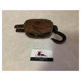 Vintage wood barn pulley