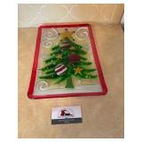 Glass Christmas tray