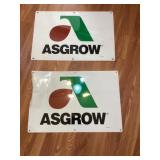 Metal double sided Dekalb and Asgrow signs