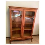 Antique tiger oak glass door book case
