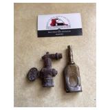 Vintage brass valve and watch makers oil can