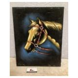 Black velvet horse picture 16 x 20