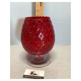 Empoli diamond optic ruby, red Italian art glass