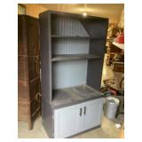 One piece wooden cabinet approximately 22 x 38 x