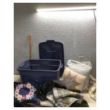 Tote with throw pillows