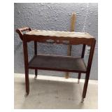 Glass top rolling tea cart