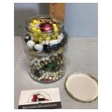 Jar of costume jewelry