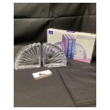 Lead crystal book end set