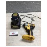 Dewalt cordless impact with battery and charger