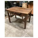 Oak library table approximately 26 x 42 x 29 1/2