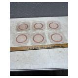 Pink depression, glass plates