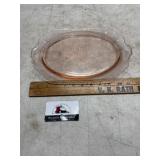 Pink depression, glass plate