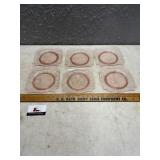 Pink depression, glass plates