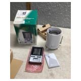 New old stock, rain gauge with thermometer and