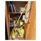 Closet contents, dog toys, cleaners