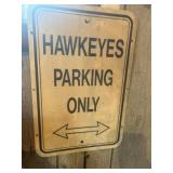 Hawkeye parking sign and Hawkeye sign