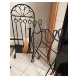 Fireplace set and log rack