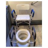 Toilet seat risers and shower seat