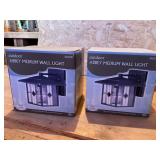 Two exterior wall lights