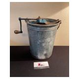 Vintage galvanized ice cream maker