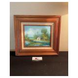 Framed canvas painting